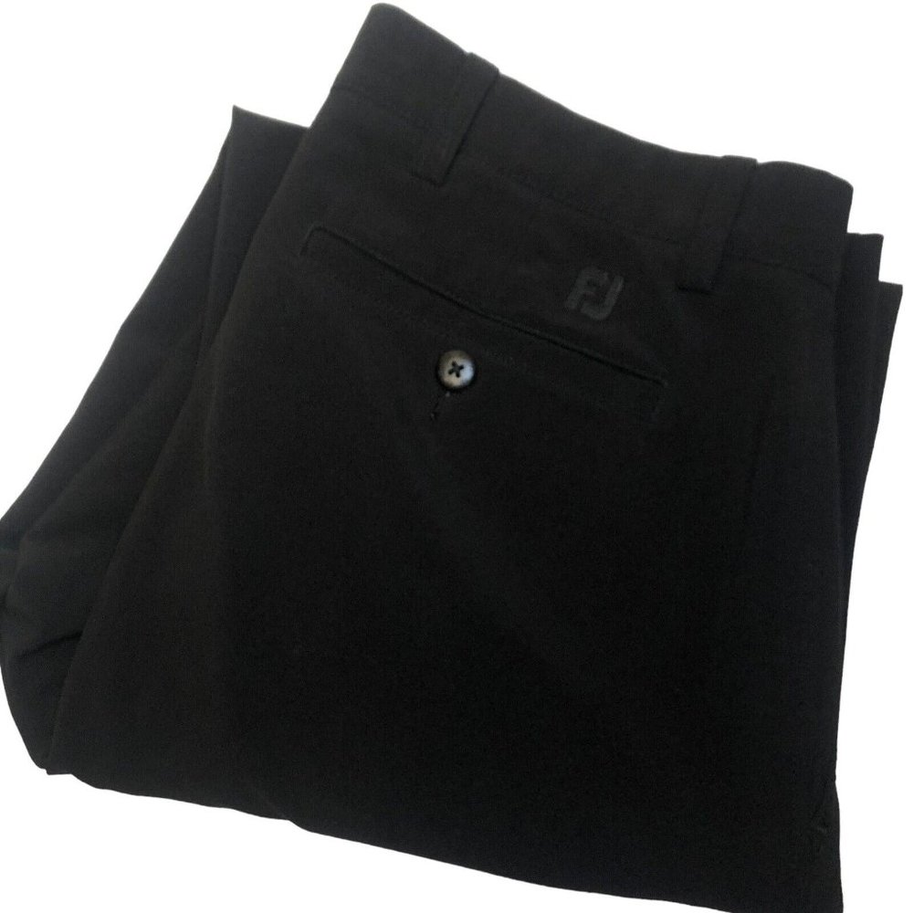 Footjoy Men's 32 Solid Black Stretch Athletic Fit… - image 1